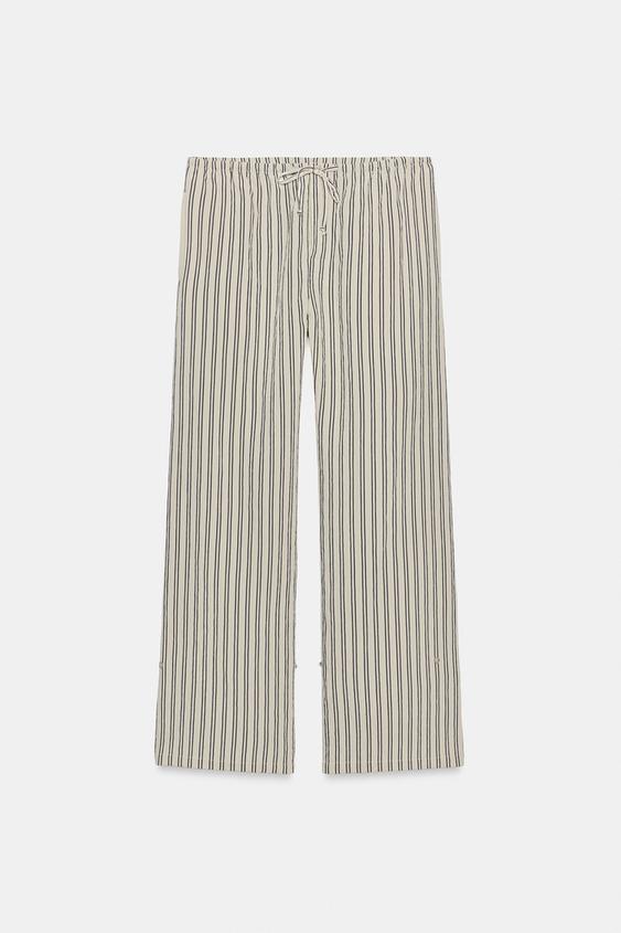 Pantalon droit à rayures ZW Collection