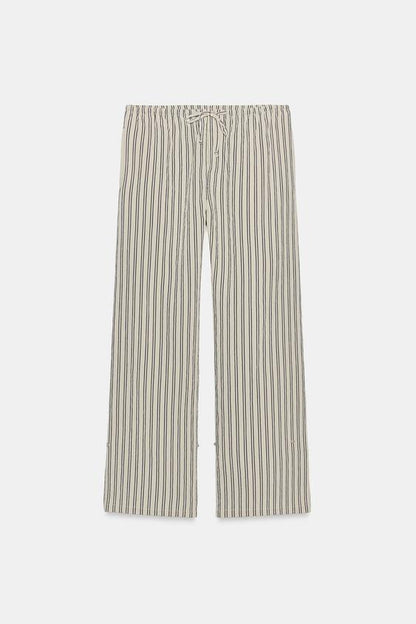 Pantalon droit à rayures ZW Collection