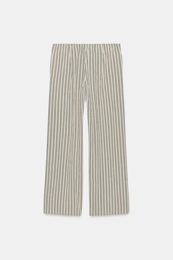 Pantalon droit à rayures ZW Collection