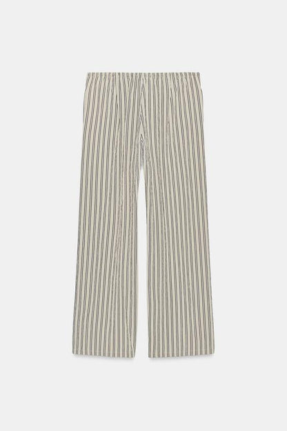 Pantalon droit à rayures ZW Collection
