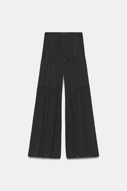 Pantalon à plis à pois ZW Collection