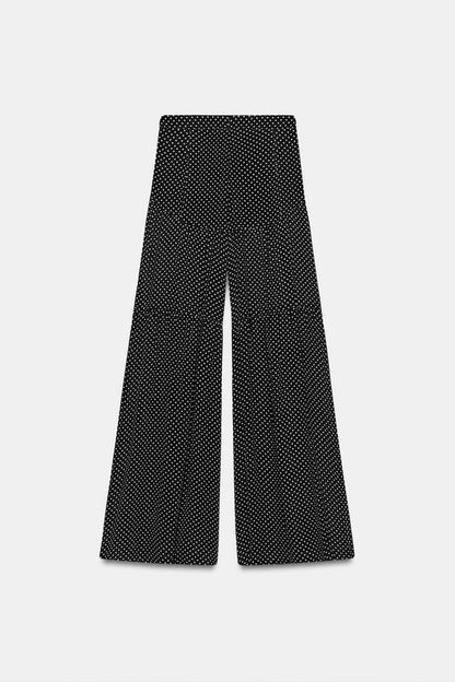 Pantalon à plis à pois ZW Collection