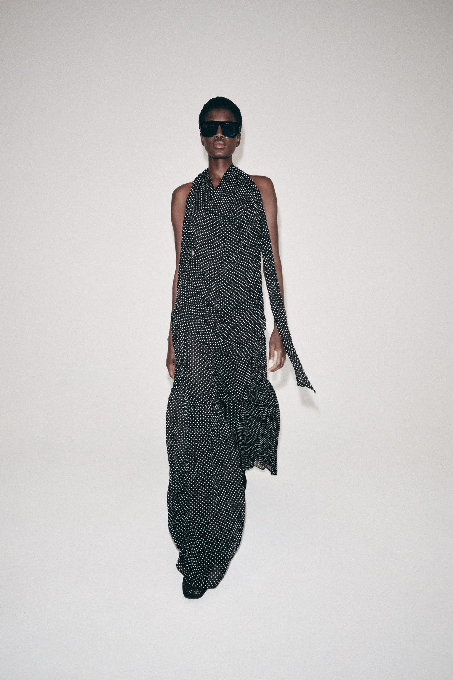 Pantalon à plis à pois ZW Collection