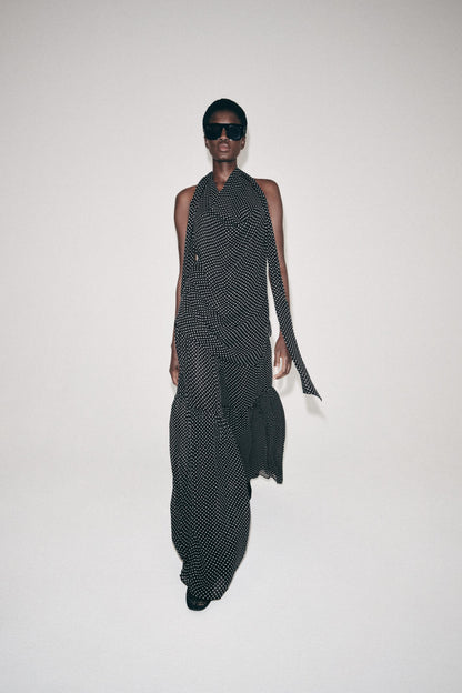 Pantalon à plis à pois ZW Collection