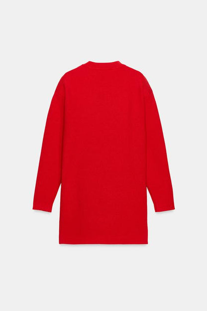 Robe en maille à épaules tombantes