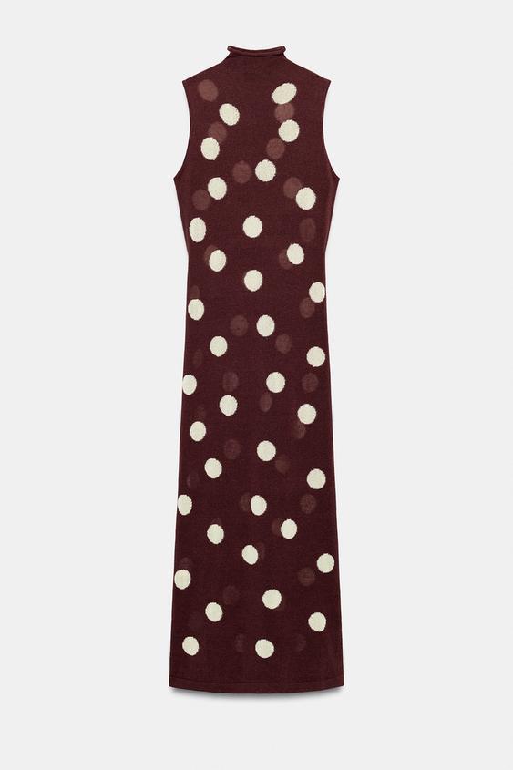 Robe en maille à pois