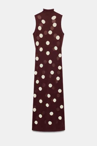 Robe en maille à pois