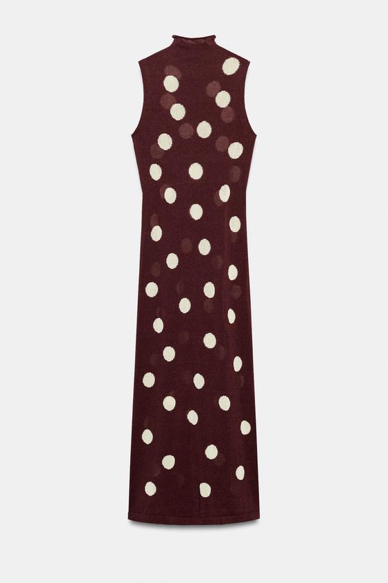 Robe en maille à pois