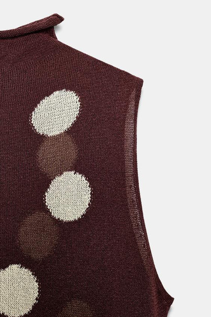 Robe en maille à pois