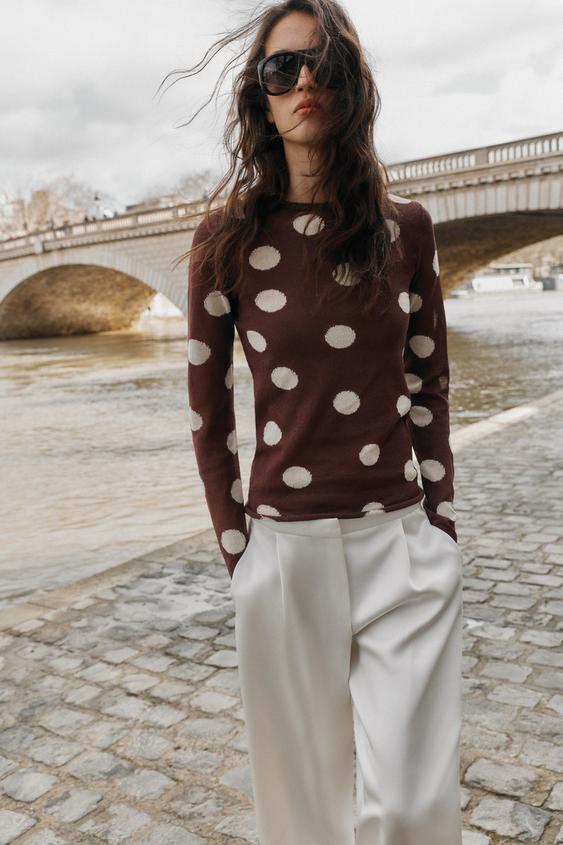 Pull en maille à pois