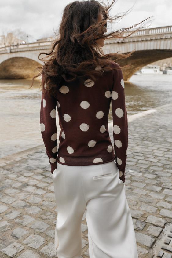 Pull en maille à pois