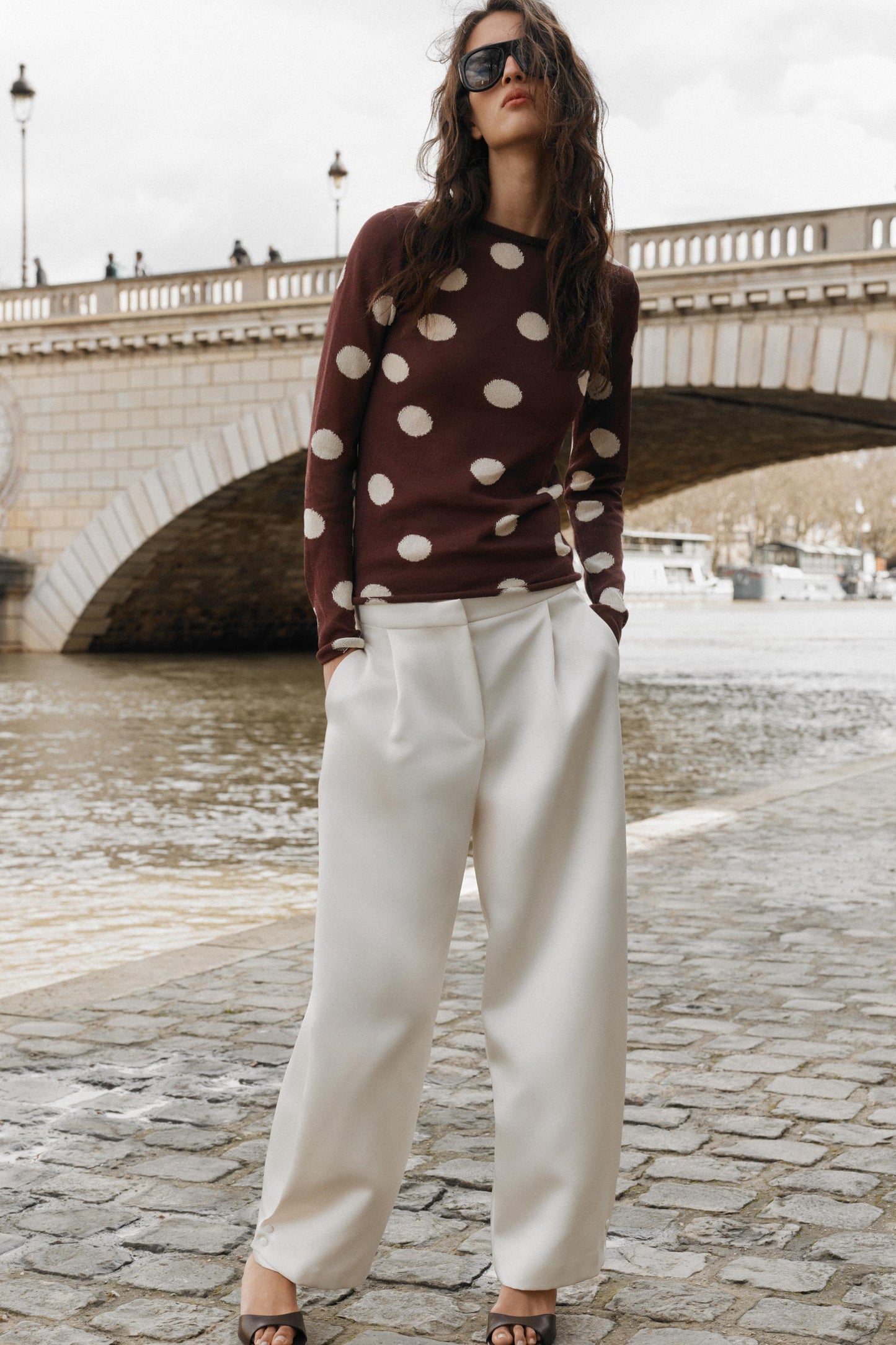 Pull en maille à pois