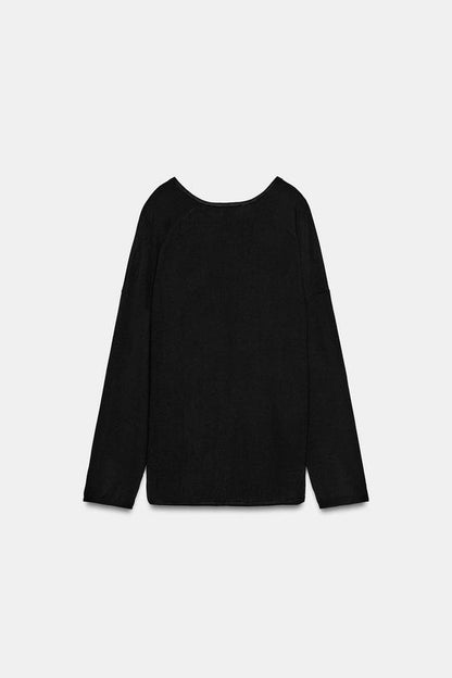 Pull en maille fine à décolleté en V