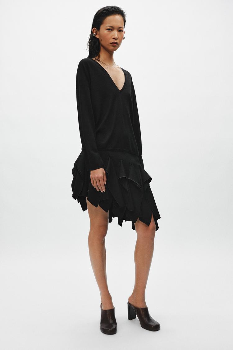 Pull en maille fine à décolleté en V