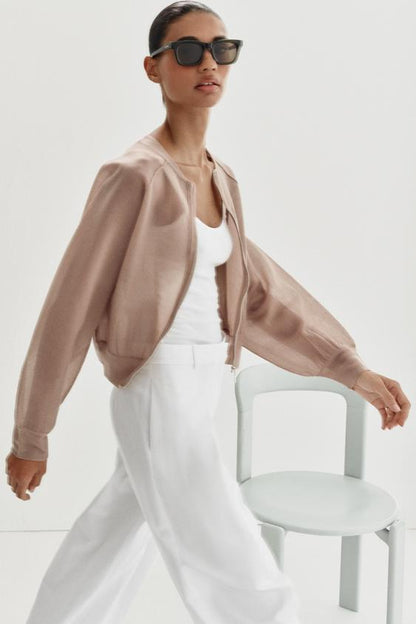 Veste bomber en maille