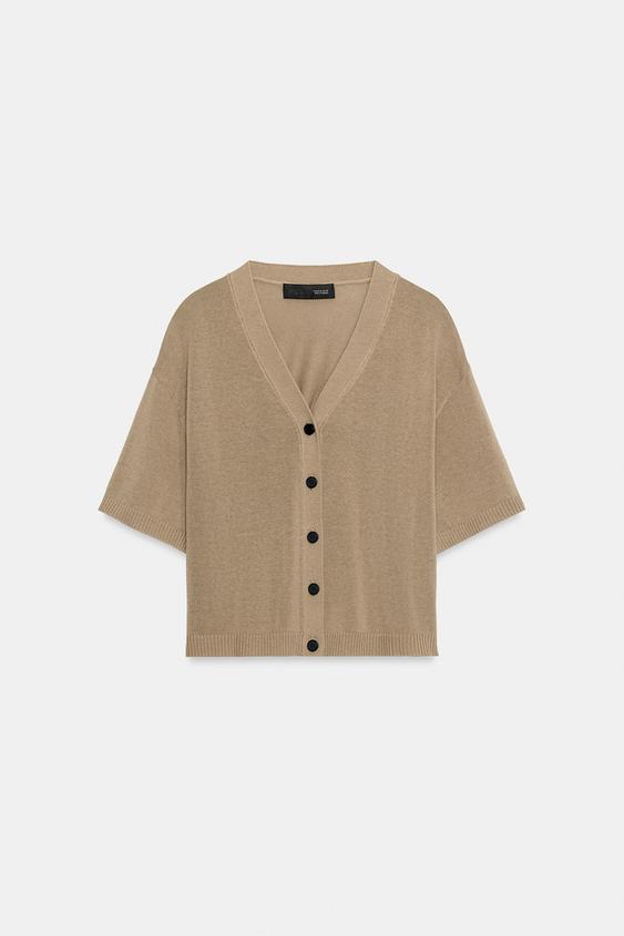 Veste en maille à manches courtes