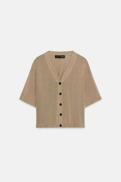 Veste en maille à manches courtes