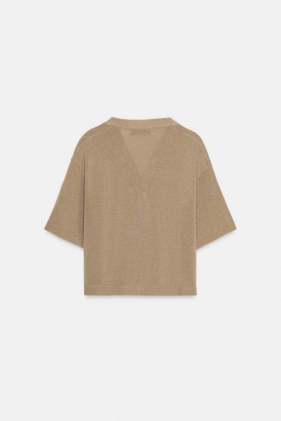 Veste en maille à manches courtes