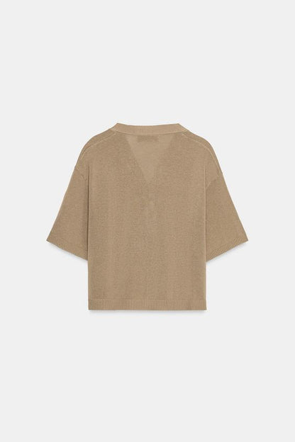 Veste en maille à manches courtes