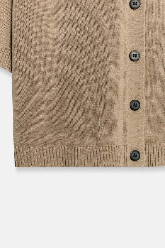 Veste en maille à manches courtes