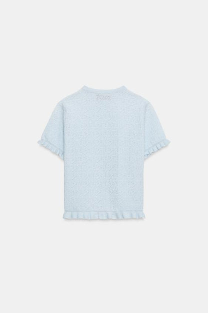 Veste en maille structurée à volants