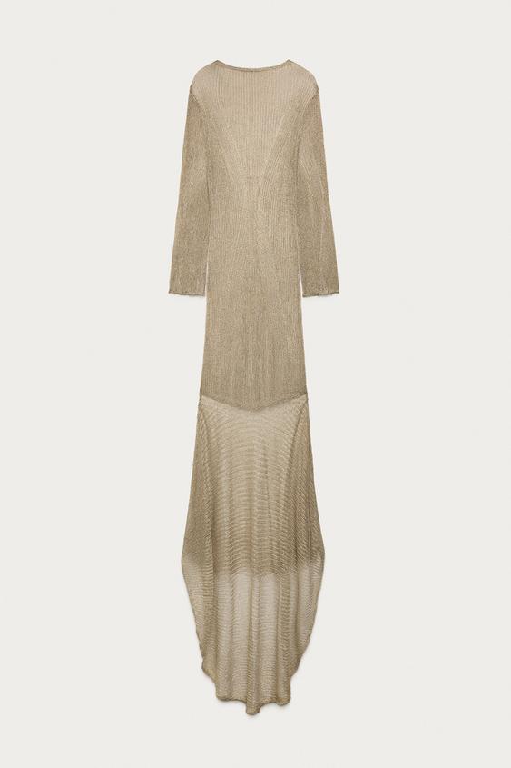 Robe longue en maille à fil métallisé Marisa Berenson x Zara