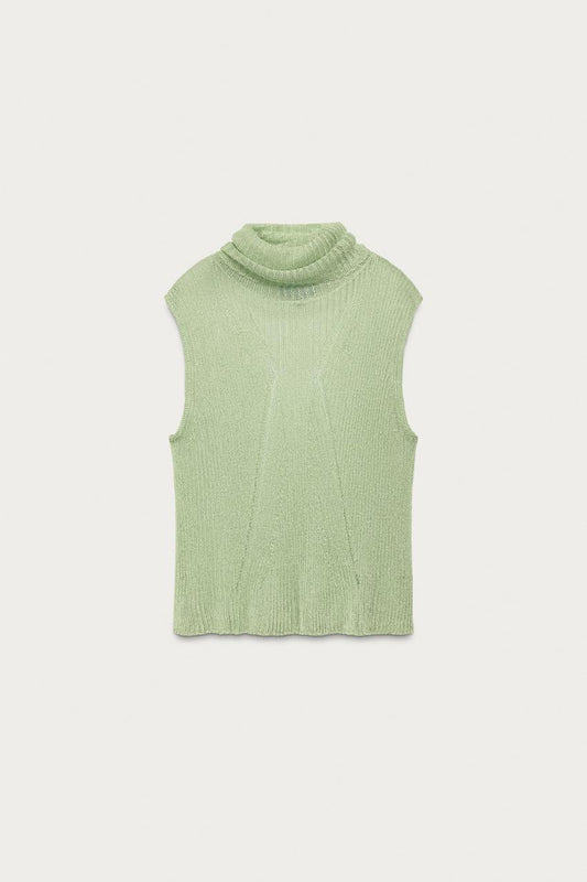 Top en maille à fil métallisé Marisa Berenson x Zara