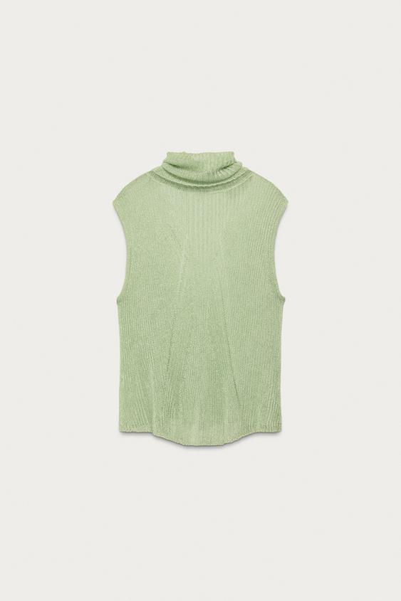 Top en maille à fil métallisé Marisa Berenson x Zara