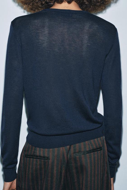 Pull ultrafin en laine et soie