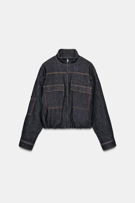 Veste bomber matelassée à col montant