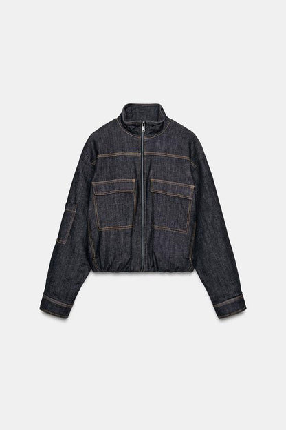Veste bomber matelassée à col montant