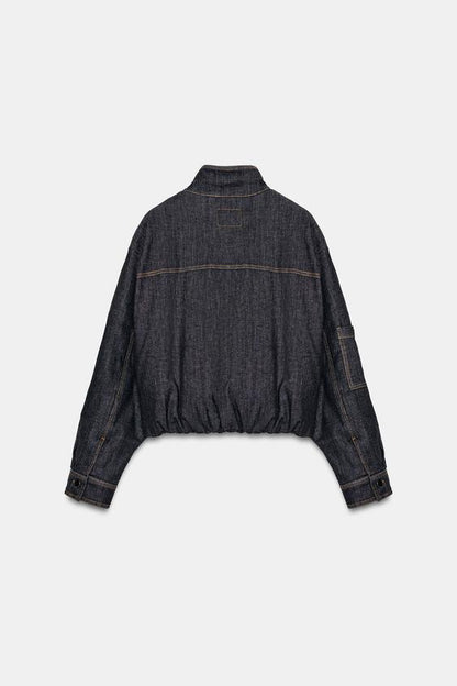 Veste bomber matelassée à col montant