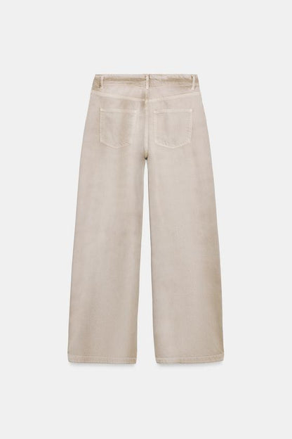Jean ZW Collection effet délavé taille haute