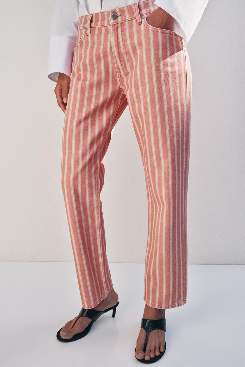 Jean ZW Collection slim taille mi-haute à rayures