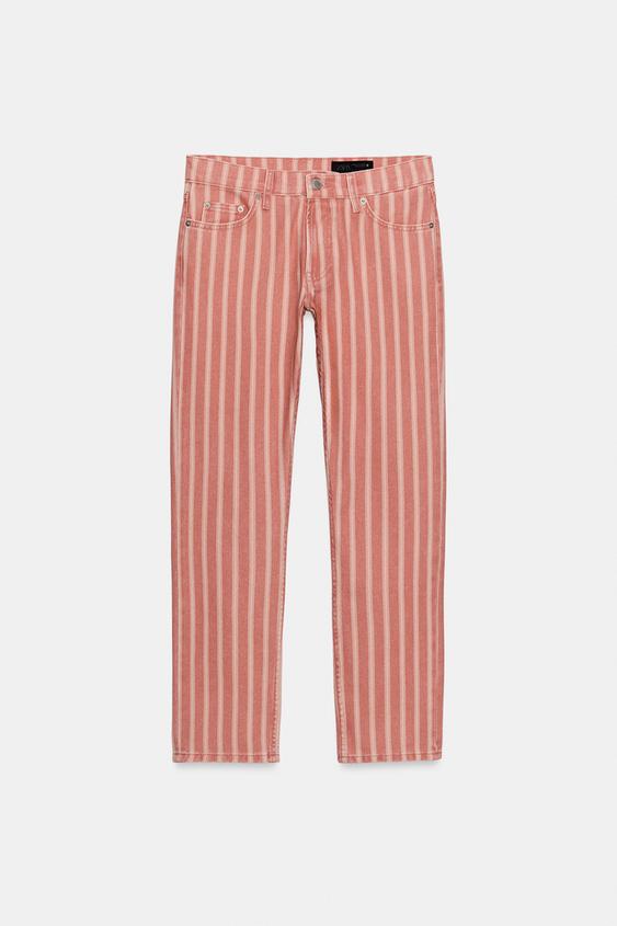 Jean ZW Collection slim taille mi-haute à rayures