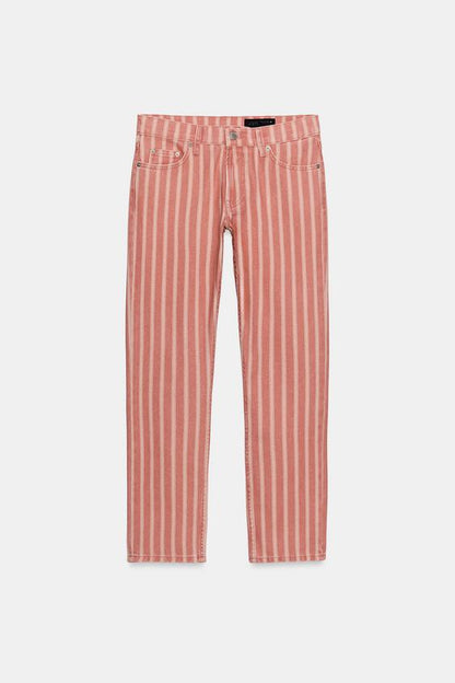 Jean ZW Collection slim taille mi-haute à rayures