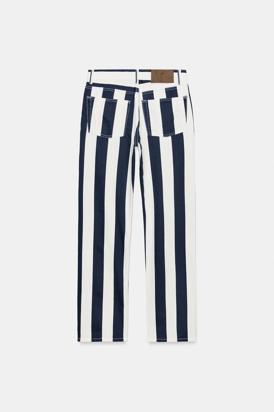 Jean ZW Collection droit taille mi-haute à rayures