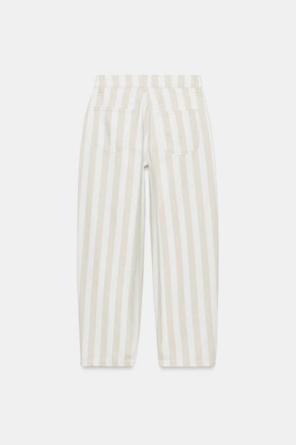 Jean ZW Collection coupe fuselée taille mi-haute à rayures