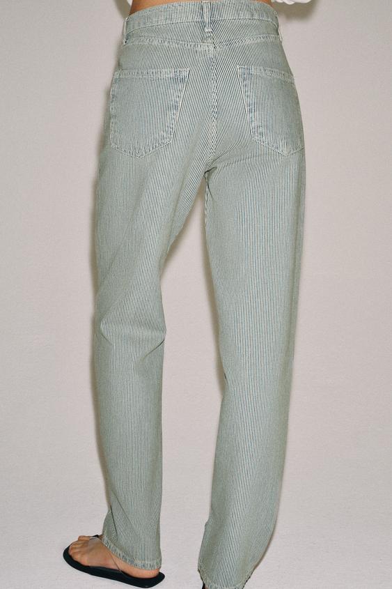 Jean ZW Collection droit taille basse à rayures