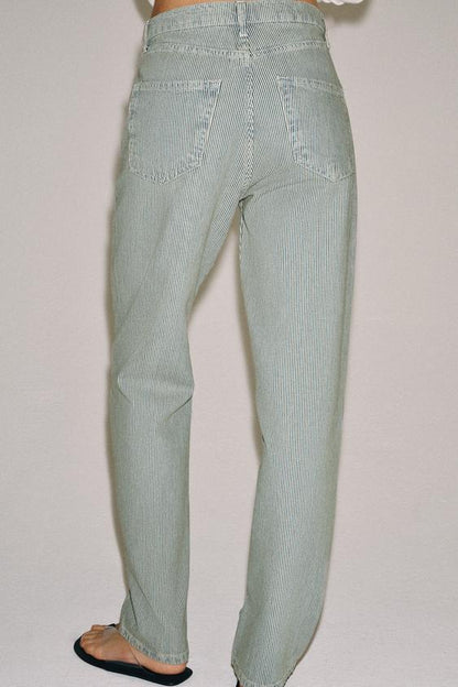 Jean ZW Collection droit taille basse à rayures