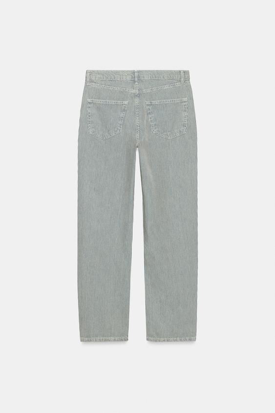 Jean ZW Collection droit taille basse à rayures