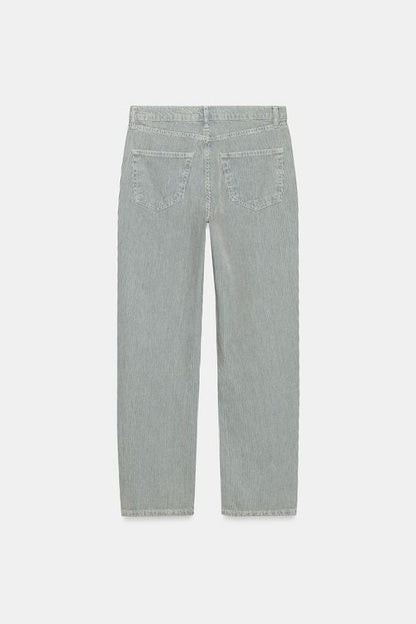 Jean ZW Collection droit taille basse à rayures