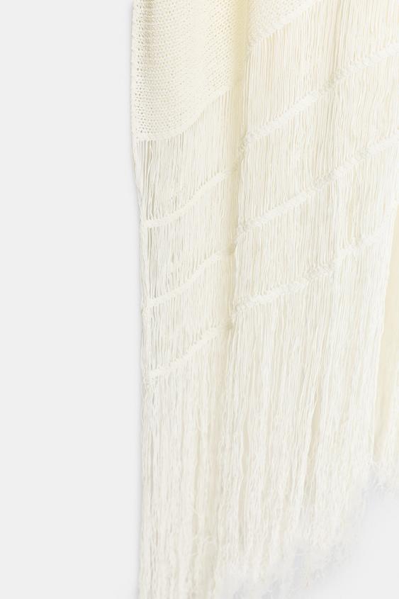 Tunique en maille à franges