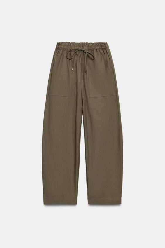 Pantalon coupe fuselée à taille élastique