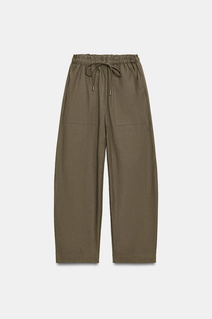 Pantalon coupe fuselée à taille élastique