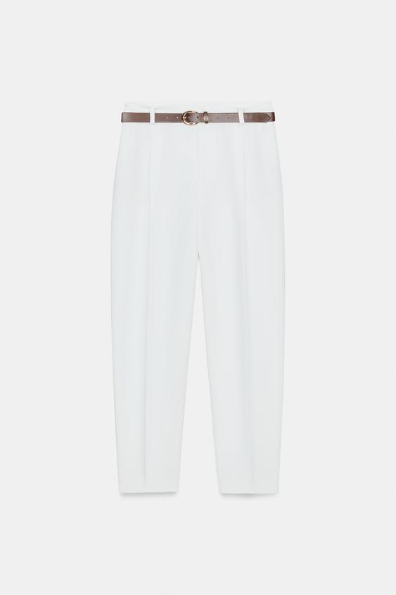Pantalon à pinces avec ceinture