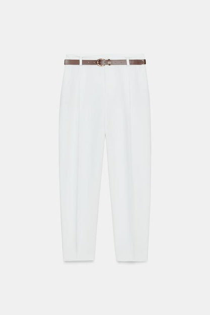 Pantalon à pinces avec ceinture