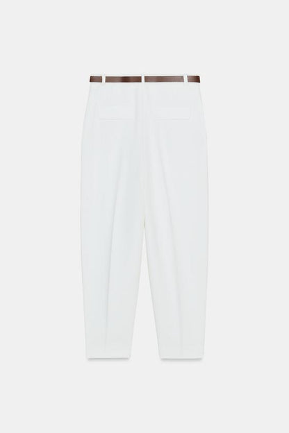 Pantalon à pinces avec ceinture