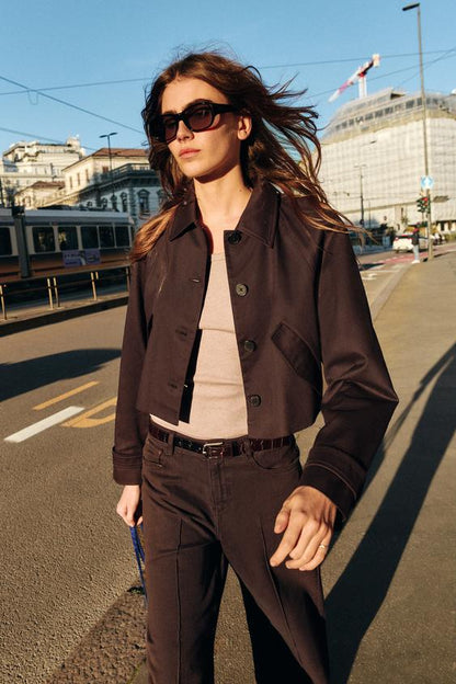 Veste courte à revers