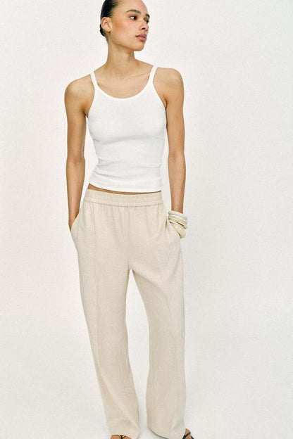 Pantalon droit en lin